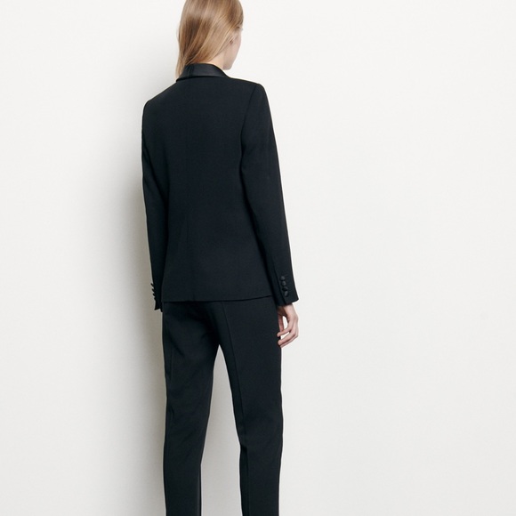 SANDRO black tuxedo jacket 38 medium - Picture 2 of 6